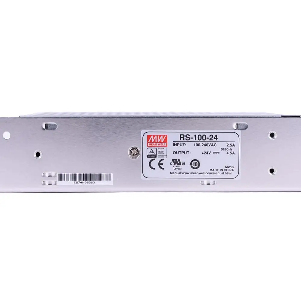 Импульсный источник питания с одним выходом RS-100-24 Mean Well 108W/4.5A/24V DC meanwell в
