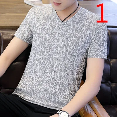 

Men's short-sleeved t-shirt with collar 2019 summer new compassionate Korean version of cotton slim