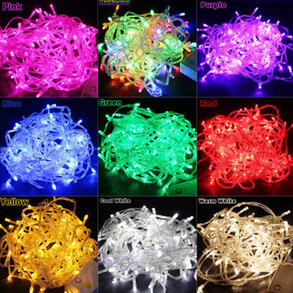 

LED String Lights Holiday Lighting 10M 100LEDs AC110V/220V EU Xmas Wedding Party Christmas Decorations Light Fairy Garland Lamps