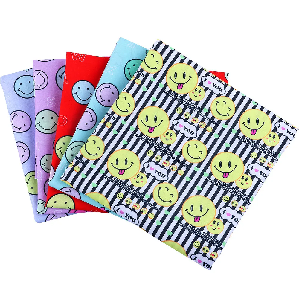 50*140 см/шт. полиэфирные ткани рождественские изображением смайлика полиэстер