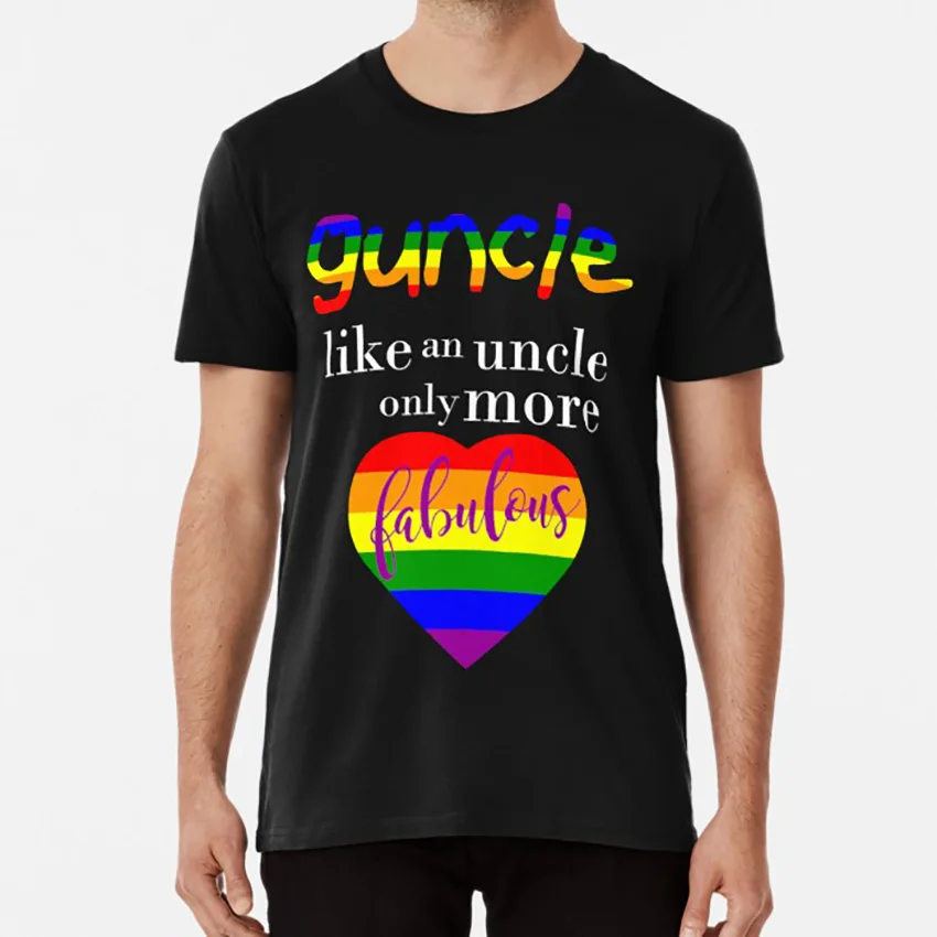 Потрясающая футболка Guncle потрясающая для геев uncle lgbt lesbiam тетя|Мужские футболки| |