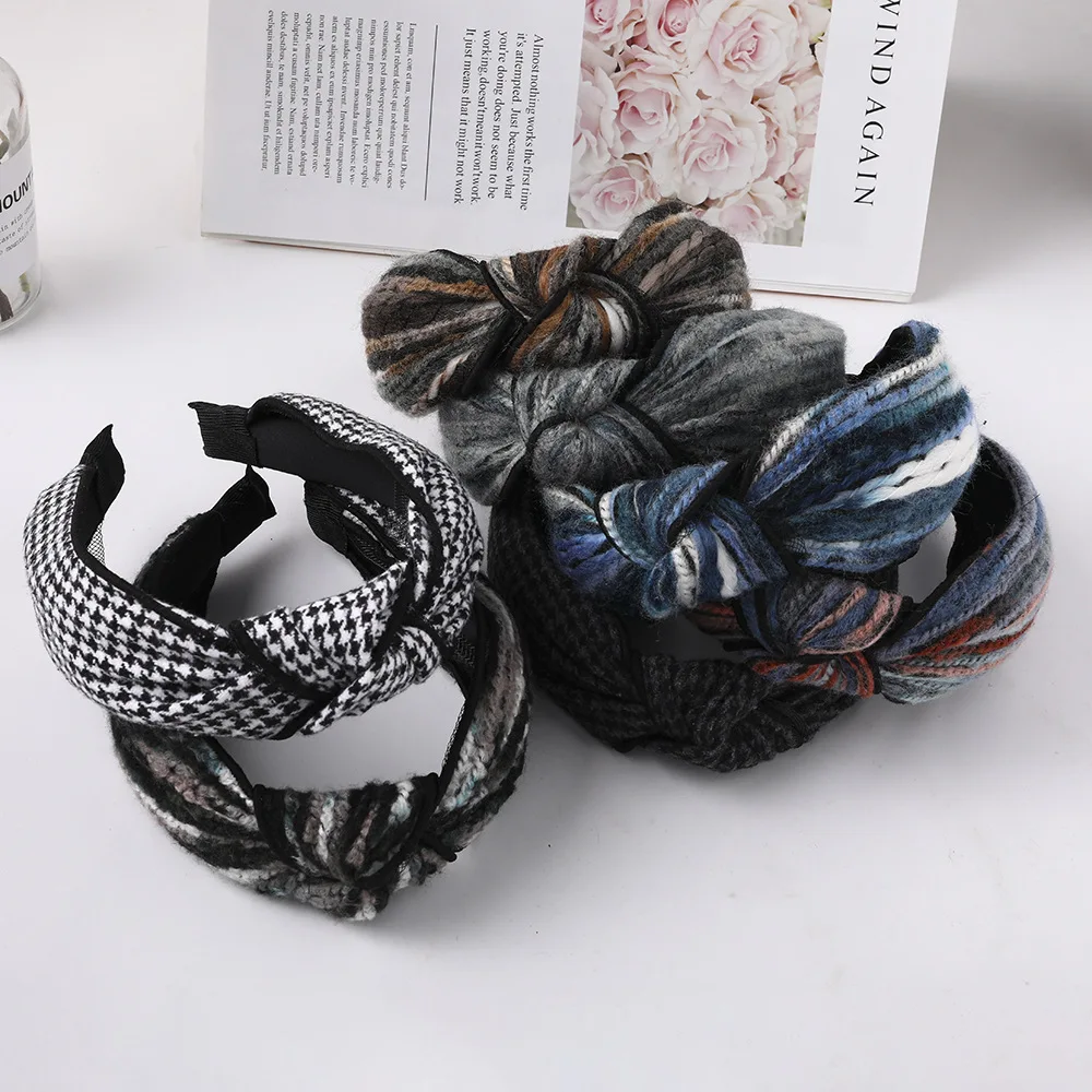 

Free shipping fashion warm wide knitting knot women hairbands lovely winter girl's headbands lady's headwear hair accessories