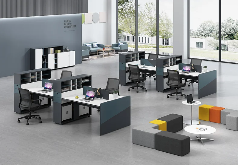 

Desk and chair combination 2 / 4 / 6 / 8 simple modern financial office double staff computer office