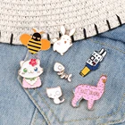 Модная мультяшная животная панда булавка лиса Женская Брошь Милая Кролик Кот телефон значок лацкан рубашка сумка сплав значки булавки ювелирные изделия