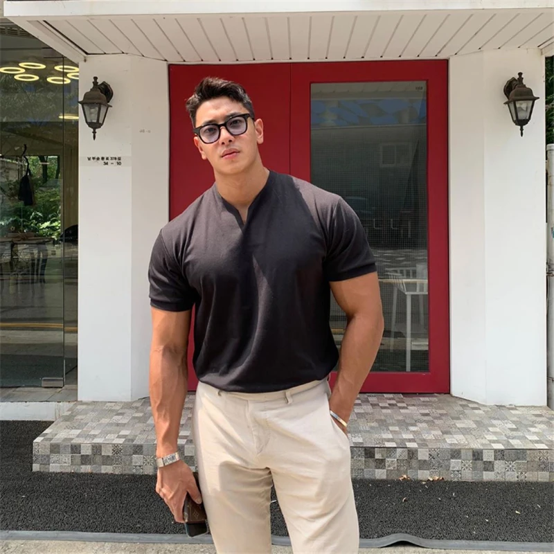 Повседневная футболка с короткими рукавами Мужская для тренажерных залов