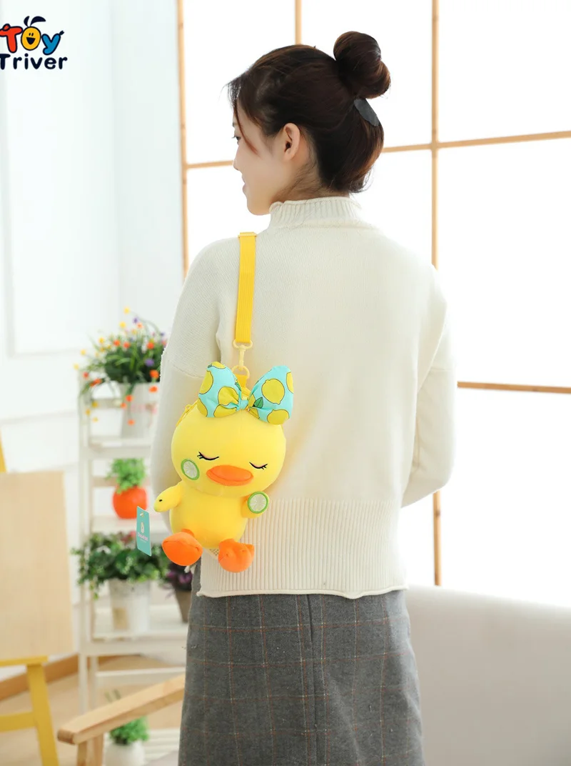 Kawaii Duck Shoulder Crossbody Bag Plush Toy Triver Purse Wallet Cosmetic Make Up Pouch Kids Children Girl Birthday Gift | Игрушки и