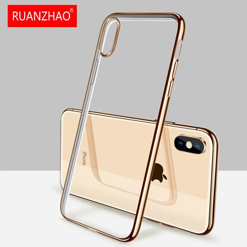 Роскошный чехол для iPhone XS MAX XR X 8 Plus 6 6S 7 Ультратонкий из ТПУ с кристальным