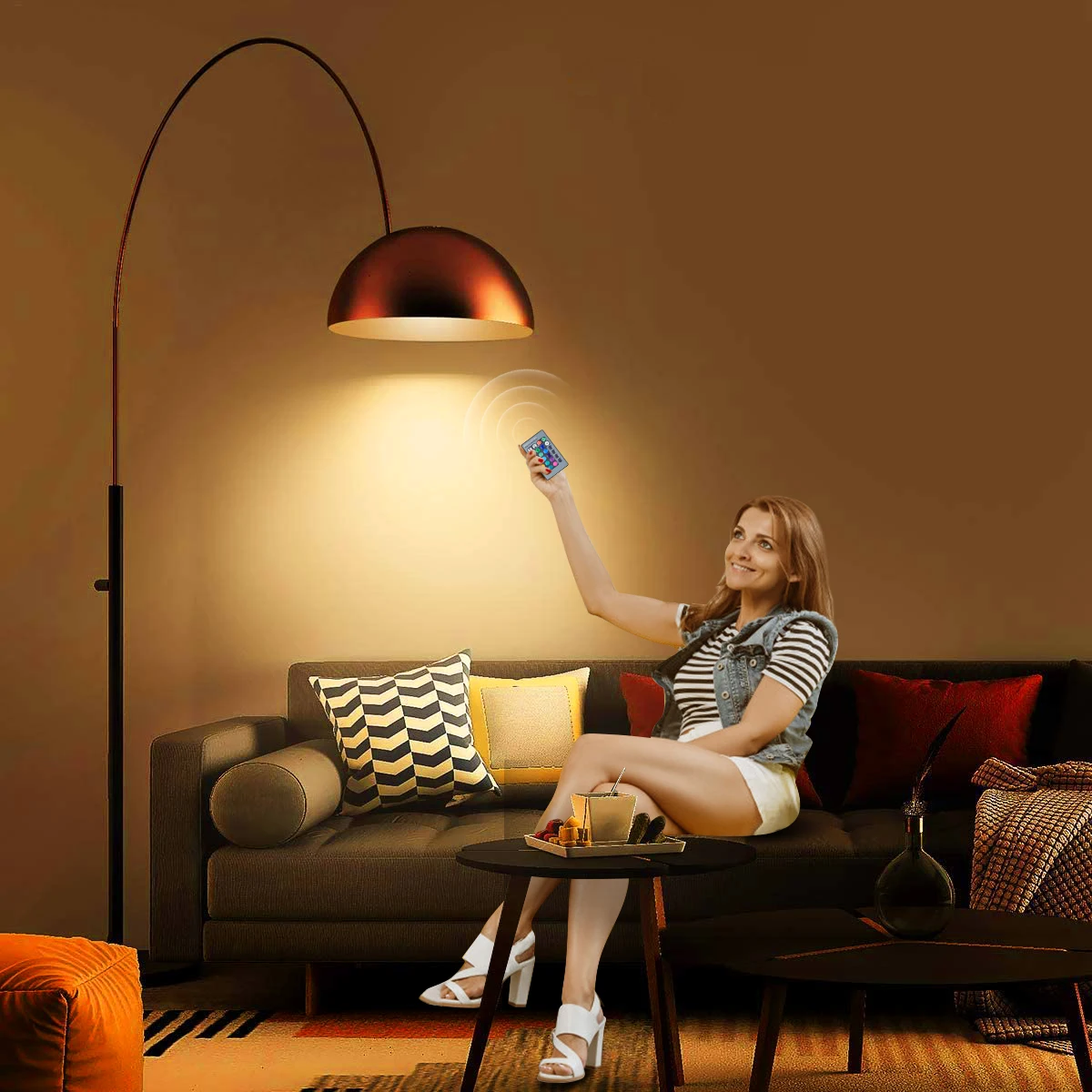 1 шт. Светодиодная лампа RGBW E27 GU10 85-265 в RGB Bombilla светодиодная лампочка