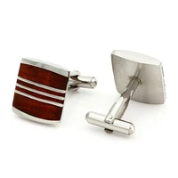 kemstone stainless steel red wood cufflinks jewelry gifts