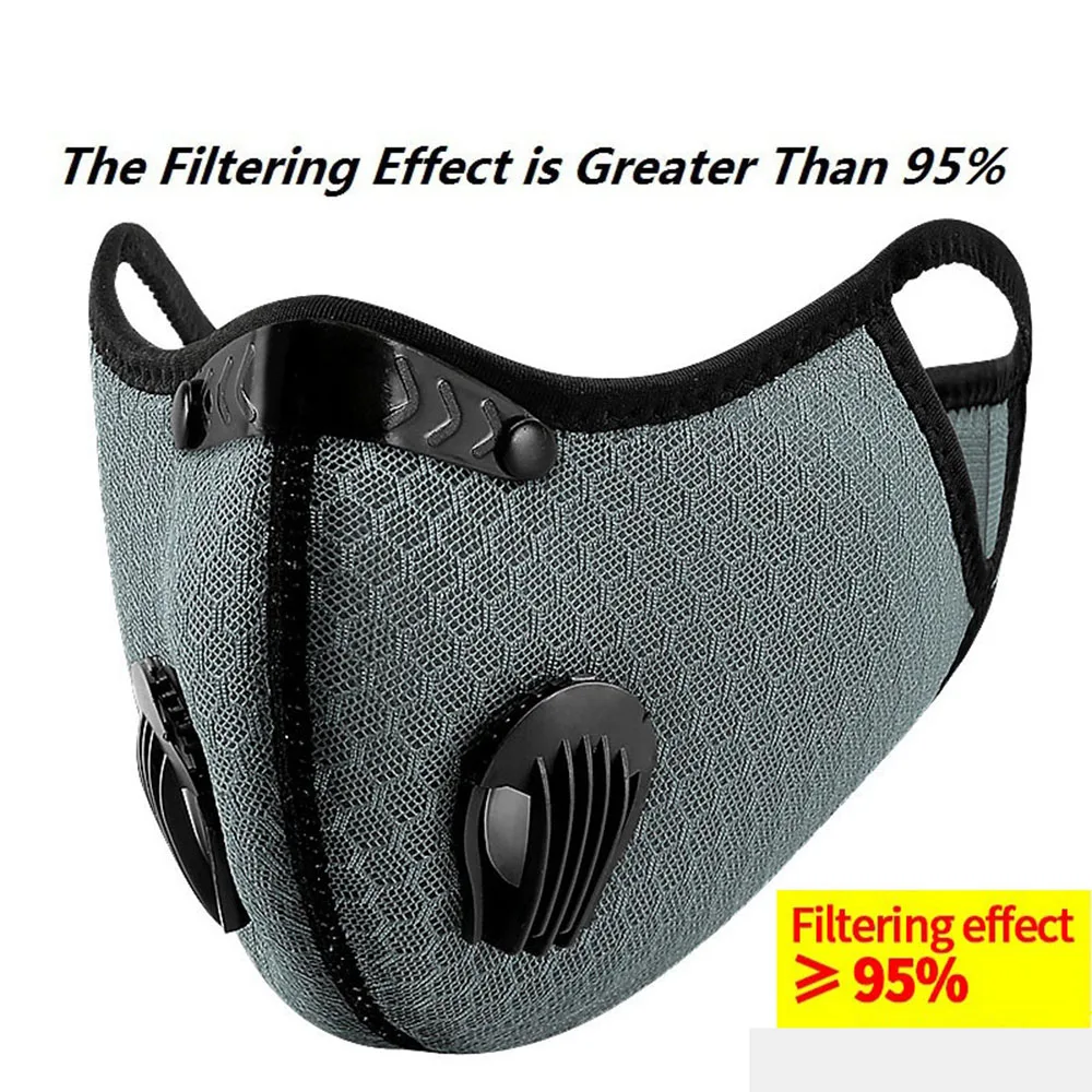 Маска велосипедная унисекс уличная с фильтром PM2.5 из активированного угля против