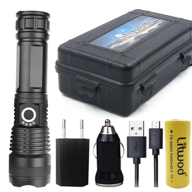Option D Litwod Z401285 XHP70.2 3900lm мощный светодиодный фонарик Перезаряжаемый Фонарь 18650 и 26650 батарея XHP50 фонарь - Испускаемый цвет: Option D