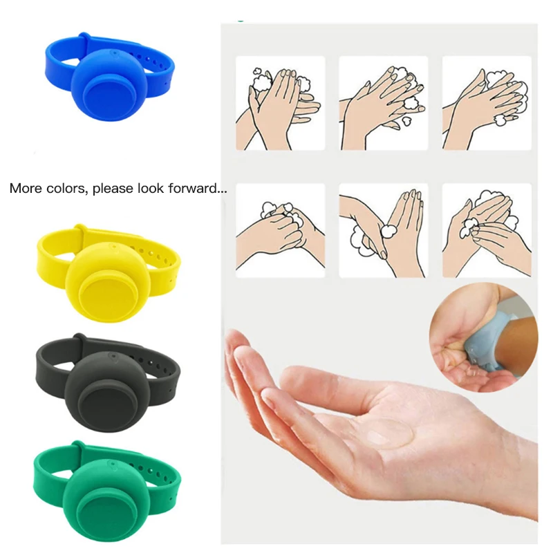 

15ML New Wearable Dispenser Pumps Disinfecta Hand Cool Band Wrist Wristband Hand Dispenser Silica Gel Hand Sanitizer Dispensing