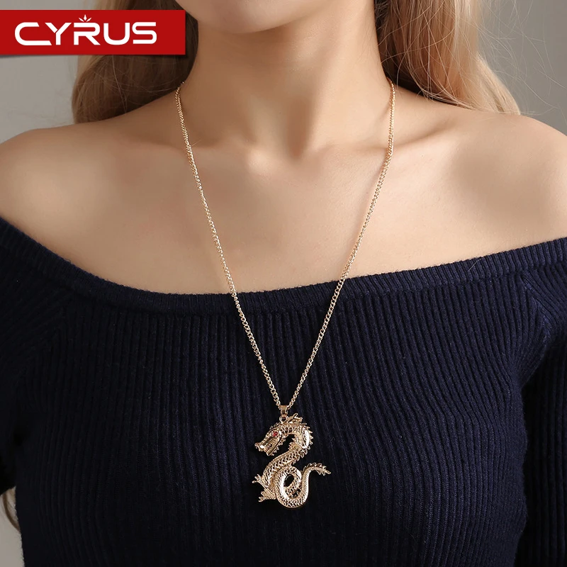 Ожерелье в китайском стиле с подвеской виде золотого знака зодиака для женщин и