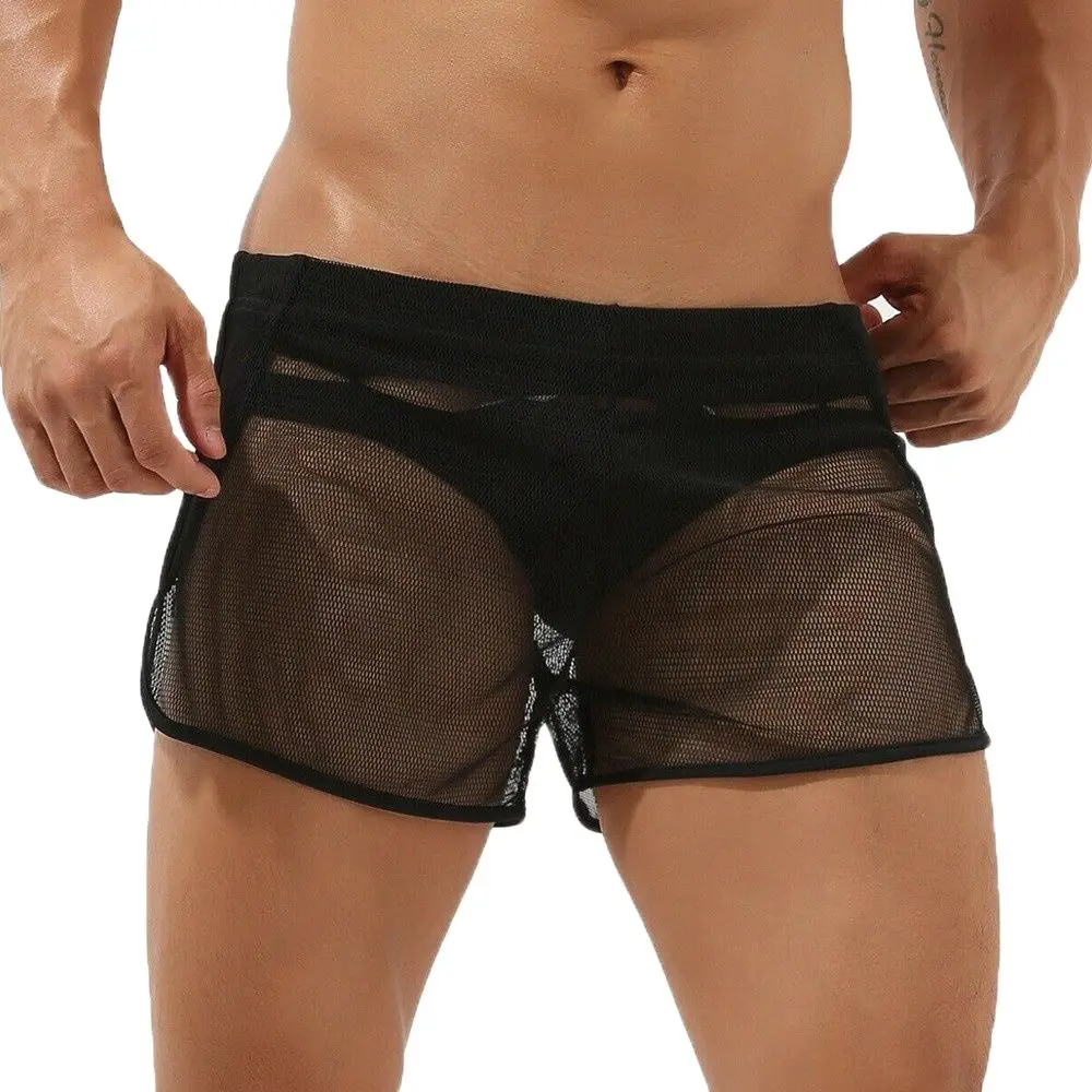 

Мужское нижнее белье, летние сетчатые боксеры, шорты, ультратонкие прозрачные дышащие удобные трусы, трусы