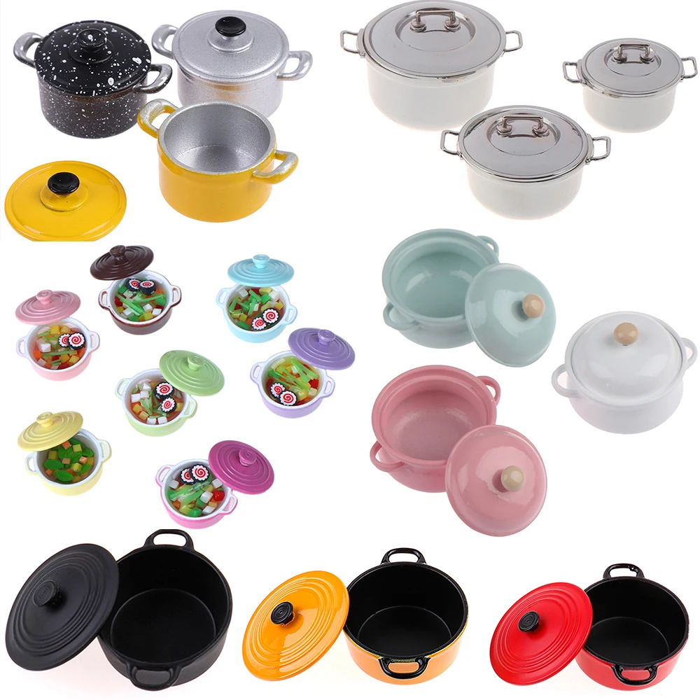 Горячий горшок 1:12 миниатюрный металлический кулинарный суповый кухонная утварь