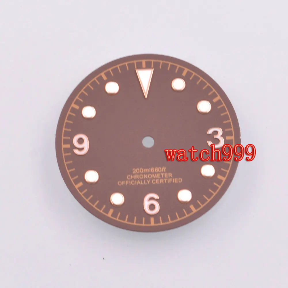 Циферблат для часов 30 5 мм светящийся черный/коричневый стерильный подходит ETA 2824