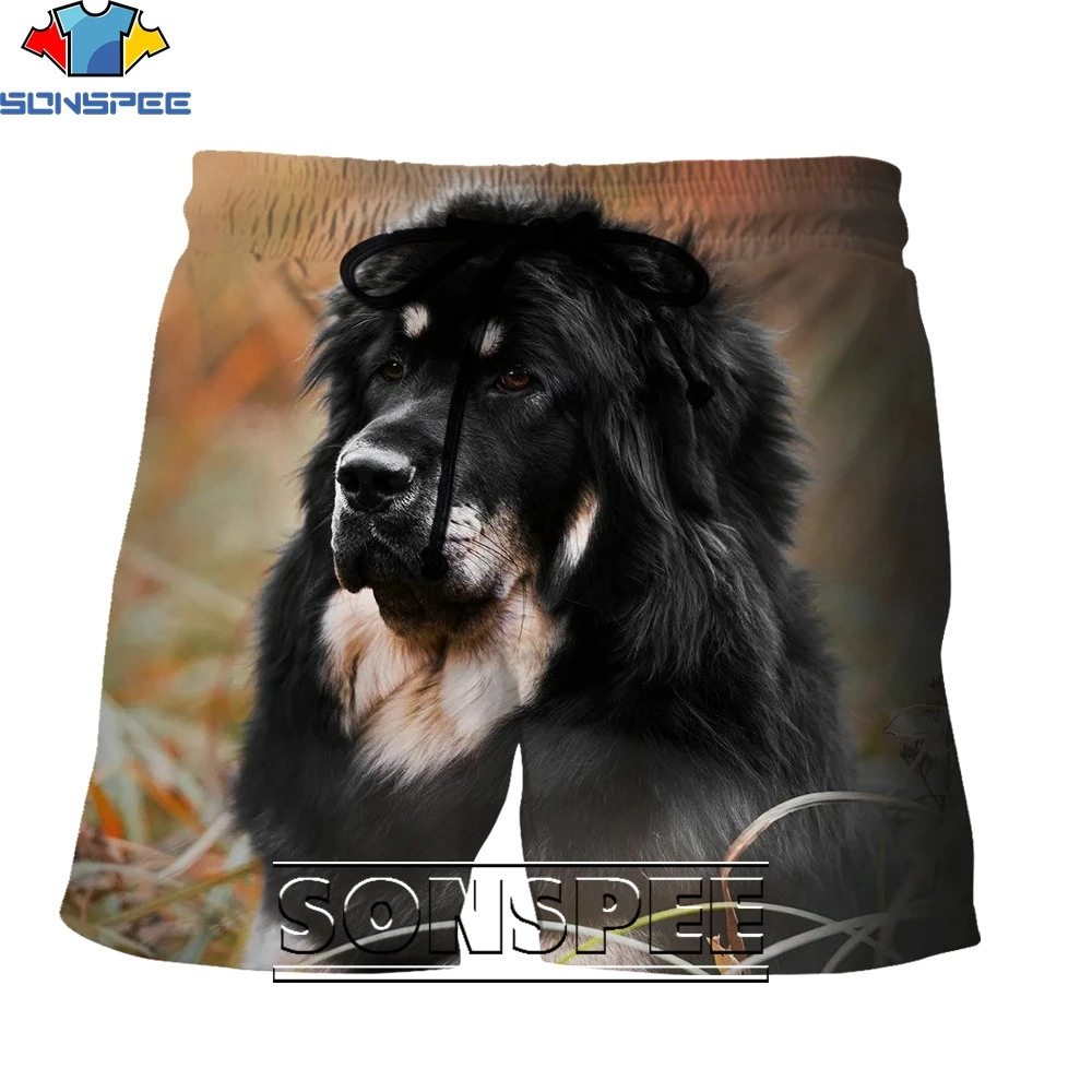

SONSPEE 3D Printing Tibetan Mastiff Animal Dog Summer Men's/women's Sports Shorts Casual Beach Pants Full of Power and Fashion