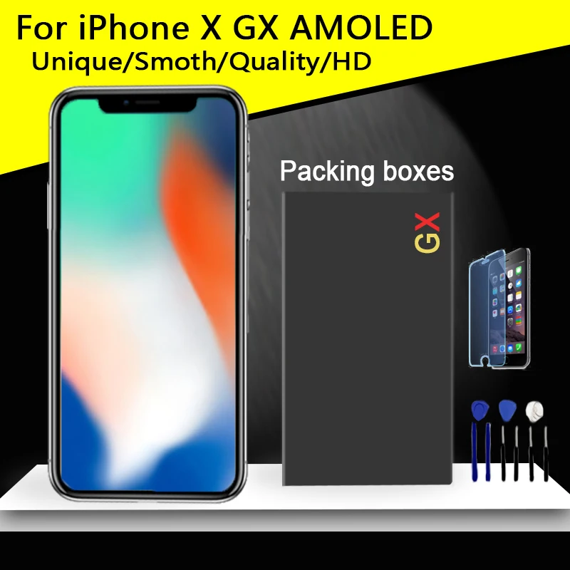 Отличное качество AAA+++ для iPhone X GX ЖК AMOLED без битых пикселей дисплей Pantalla 3D сенсорный экран сборка замена TFT ЖК