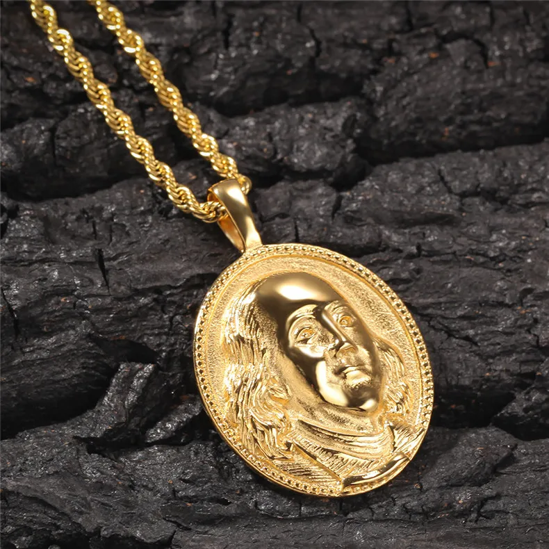 

Europe Fashion Hip Hop Trendy Celebrity Pendant Necklace Chain Zircon Men Gold Creative Luxury Accessories Gift Necklace