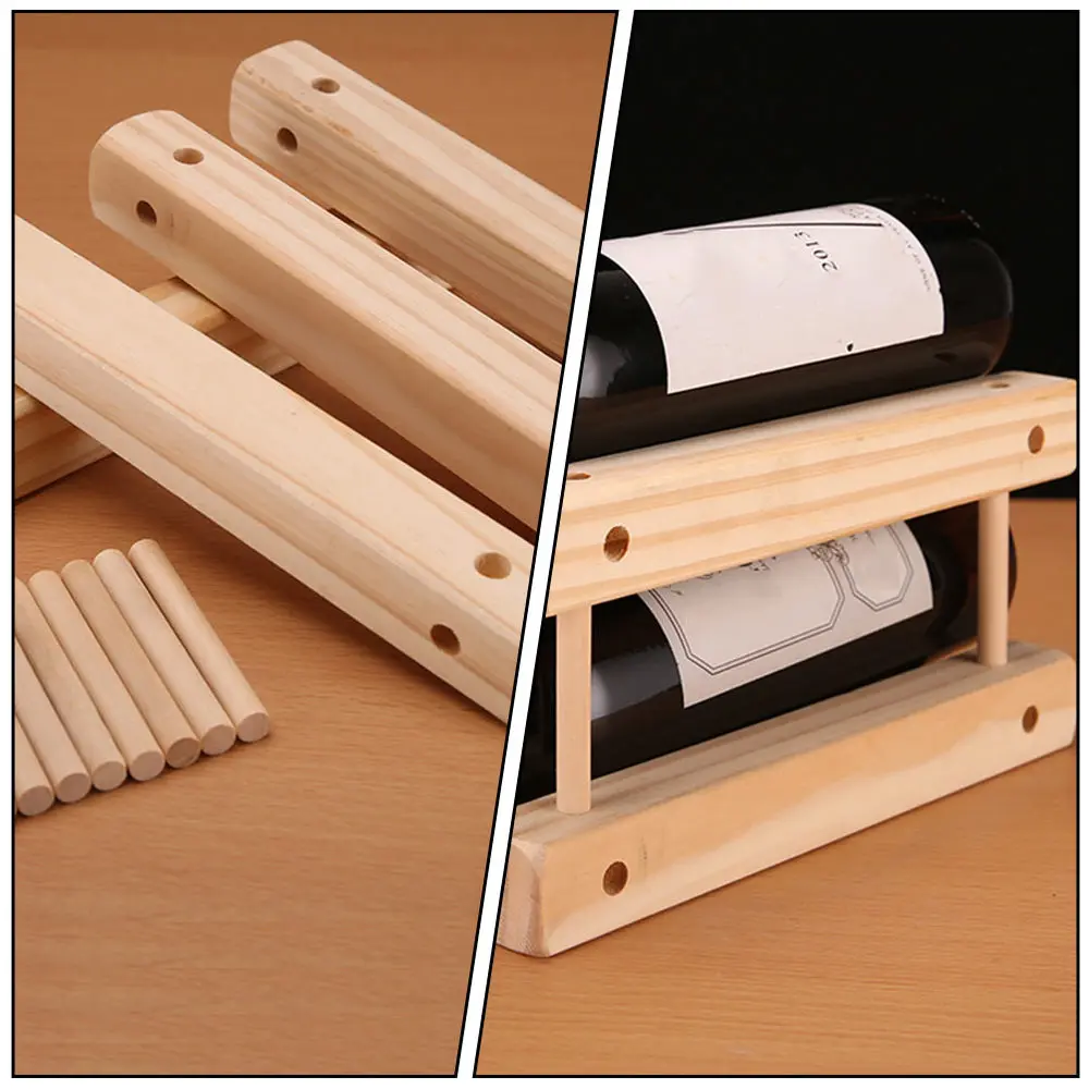 

Classical Wood Household Storage Rack Stand 2 Bottle Holder Display Shelf
