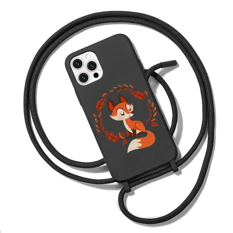 

cartoon fox Phone Case Necklace Lanyard for iPhone 12 11 8 7 se 2020 mini pro X XS XR MAX Plus