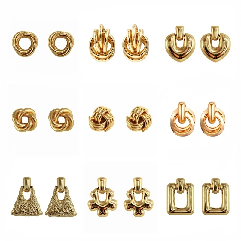 Серьги-подвески ZA металлические женские винтажные массивные украшения