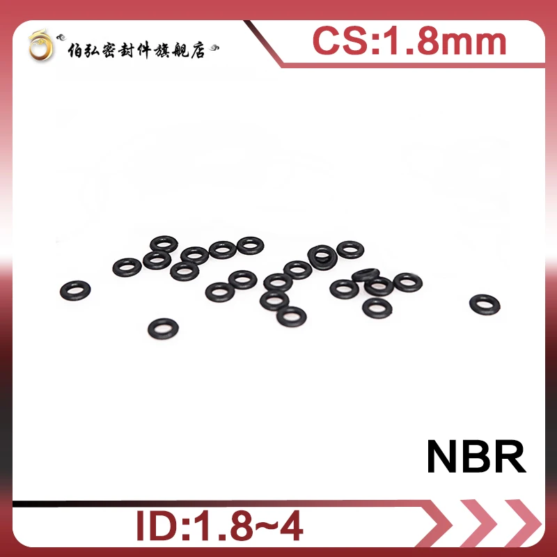 

Nitrile Rubber O-Ring 50PCS/lot Black NBR Sealing CS1.8mm ID1.8/2/2.24/2.5/2.8/3.15/3.55/3.75/4mm O-Ring Seal Gasket Ring