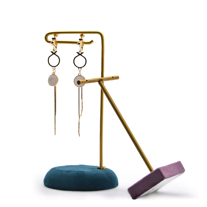 Metal flannel creative earrings earrings shelf display stand jewelry hanger jewelry window display props