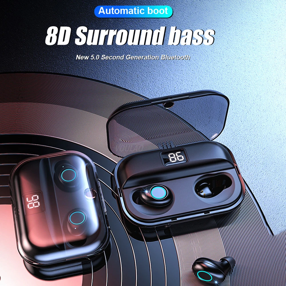 TWS Bluetooth V5.0 наушники TWS беспроводные 8D стерео наушники спортивные наушники 2500 мАч power Bank гарнитура для xiami iPhone samsung