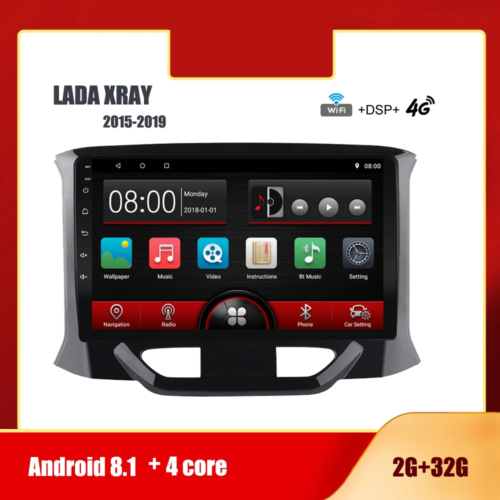 Автомагнитола LADA Xray 9 дюймов Android 8 1 ОЗУ 2 Гб ПЗУ 32 ГБ GPS-навигация мультимедиа din GPS