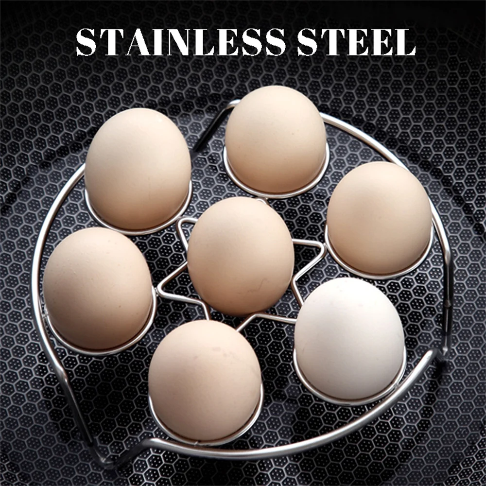 

Stainless Steel Steamed Egg Rack Multifunctional Kitchen High-leg Water-proof Steaming Rack For Boiled Egg Rack Steaming Tray