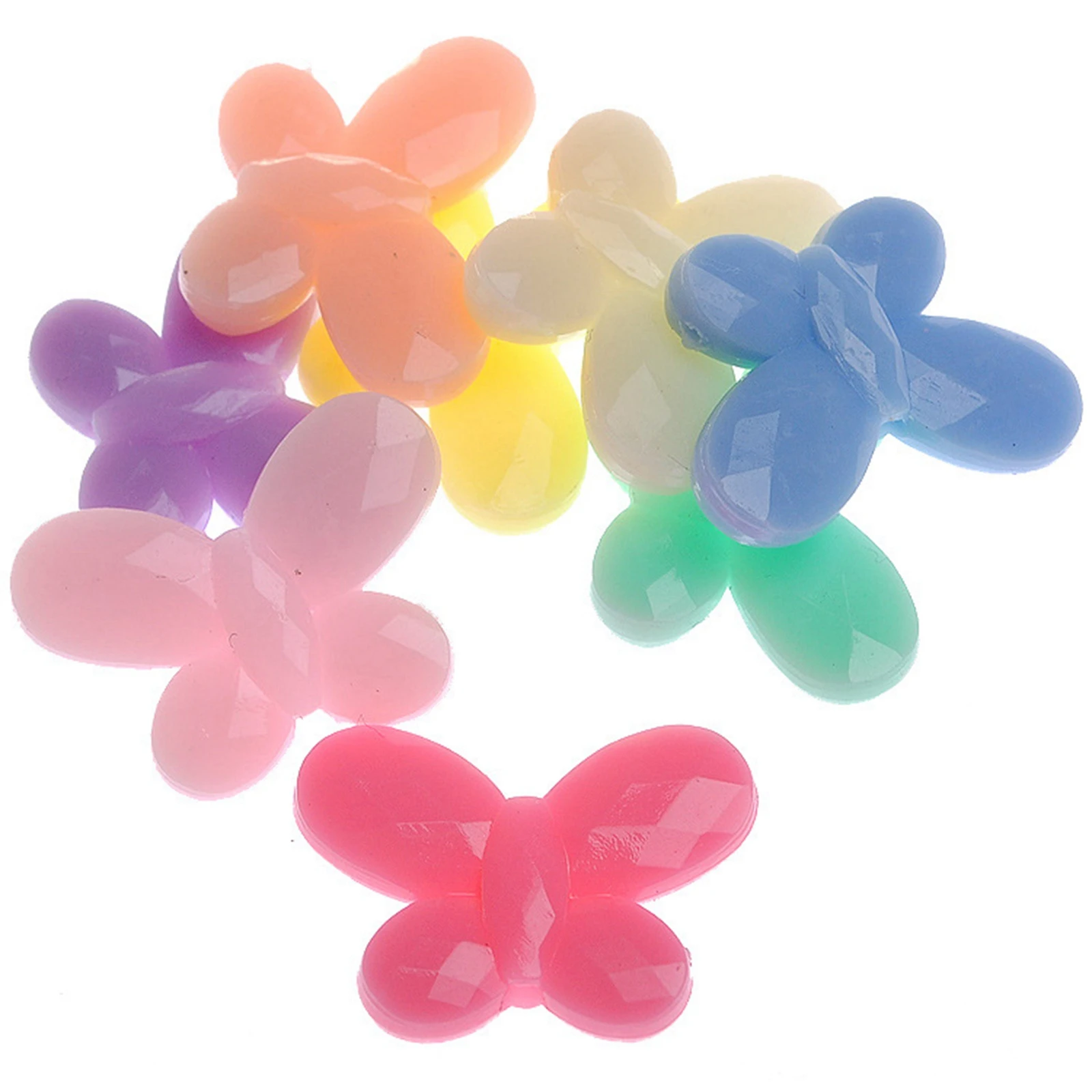 50 Смешанная Пастель Цвет акриловые различных бантики &quotБабочка&quot бант Подвески