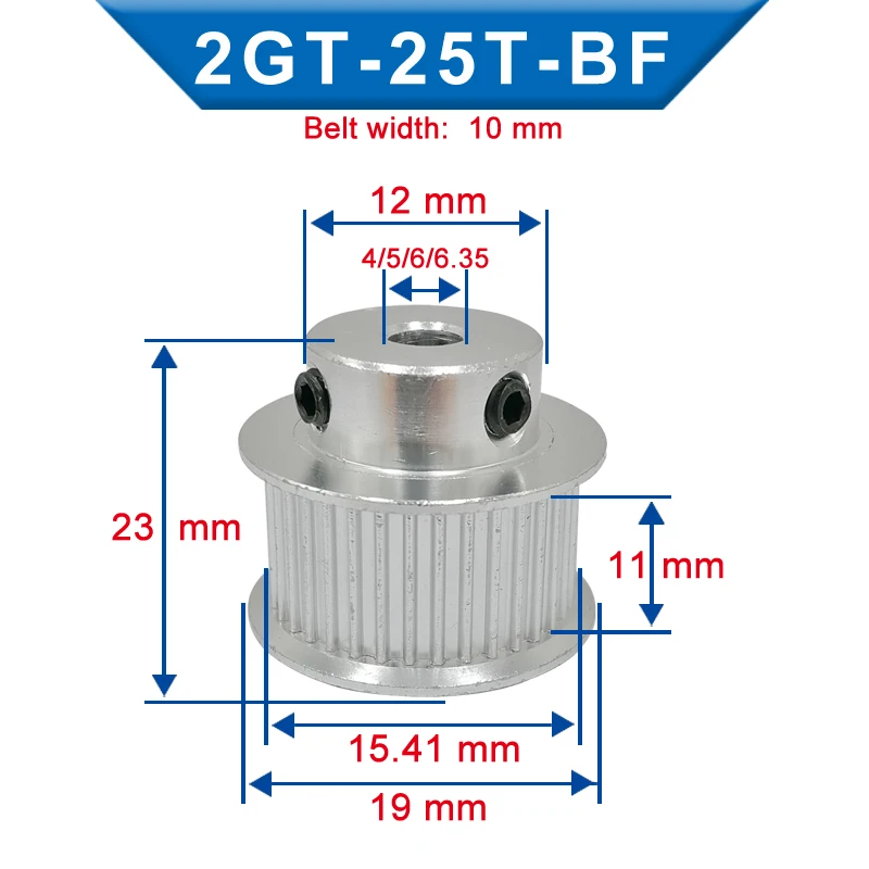 GT2 timing pulley 25 Teeth Bore 4/5/6/6.35/7/8mm belt width 7/11mm fit for 6/10mm 3D Printer parts | Обустройство дома