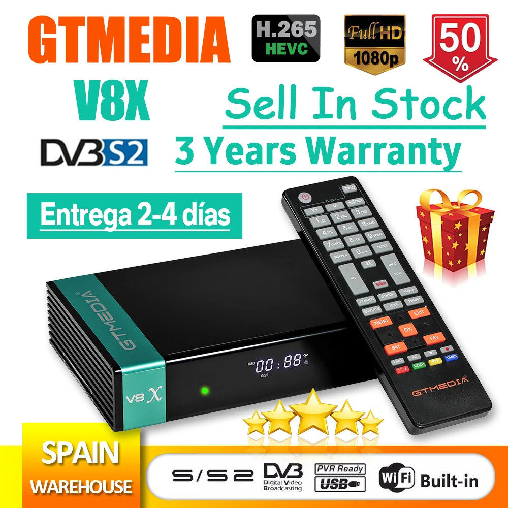 Горячая Распродажа GTMedia V8X обновления спутниковый ресивер GTmedia V8 Nova встроенный Wifi