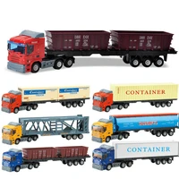 alloy metal car model container truck diecast model educational toys for children kids christmas birthday gift for boys vehicle