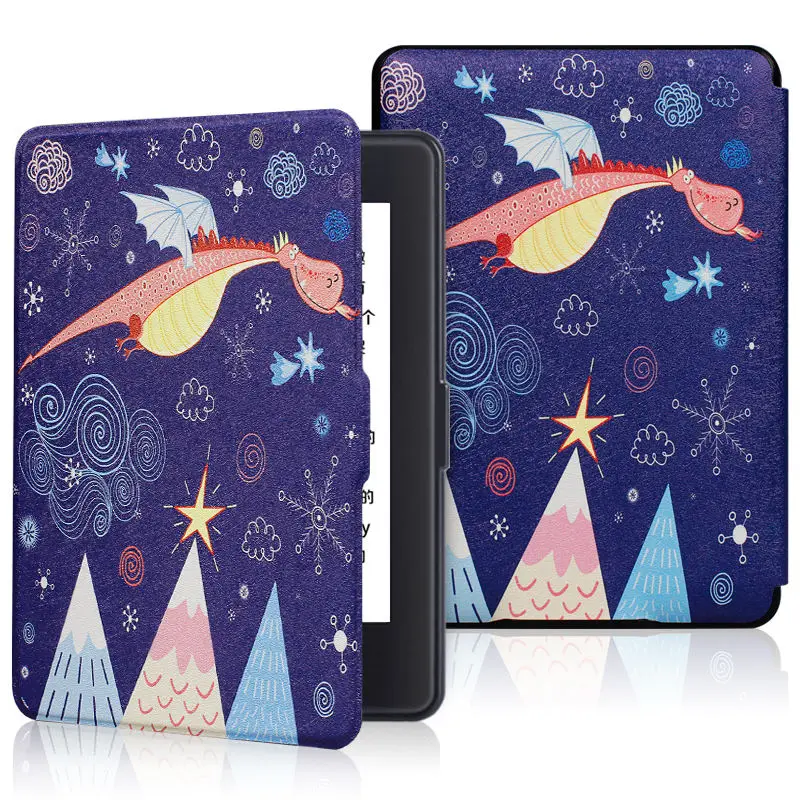 Принт смарт-чехол для Amazon Kindle Paperwhite 1/2/3 Ван Гог дизайн кожи 6 дюймов чехол для планшета электронная книга чехол - Цвет: Charizard