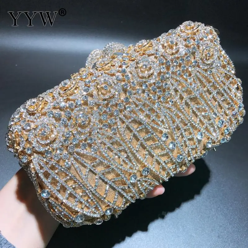 

Новинка 2021, модный клатч со стразами, женские вечерние сумки, блестящие повседневные клатчи, Свадебный Кошелек с золотыми кристаллами, женс...