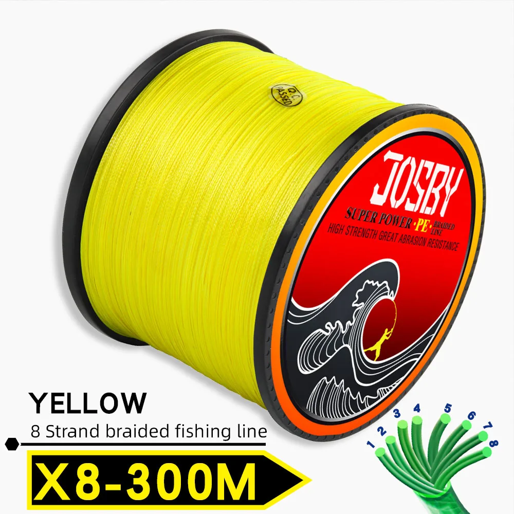 X8-300M-Yellow JOSBY 300 м 500 м 1000 м 8 нитей 10-78LB PE плетеный рыболовный провод Multifilament очень прочный рыболовный линия ЯПОНИЯ разноцветный - Цвет: X8-300M-Yellow