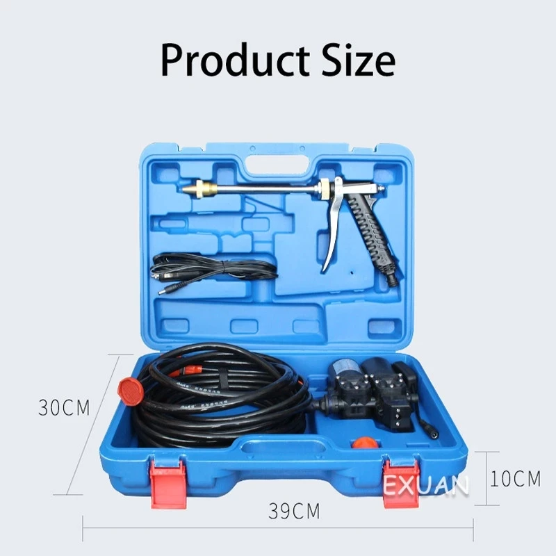 Дешево Бытовая портативная автомобильная мойка с двойным насосом, ультра-высокое давление 220 В, мойка автомобиля, высокая мощность, водяной насос д...
