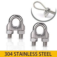 10 piece stainless steel m2 to m10 silver cable wire rope clamp rigging hardware rope buckle fixing parts