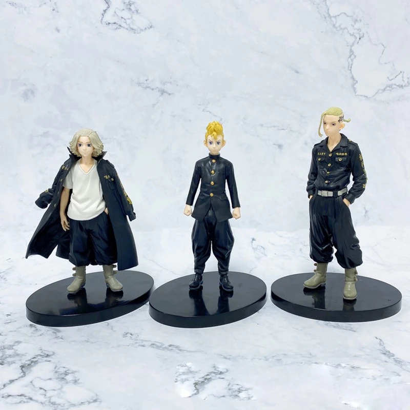 

Japan Anime 17cm Tokyo Revengers Action Figure Props Mikey Draken PVC Model Collections Cake Home Decoration Figure Toy