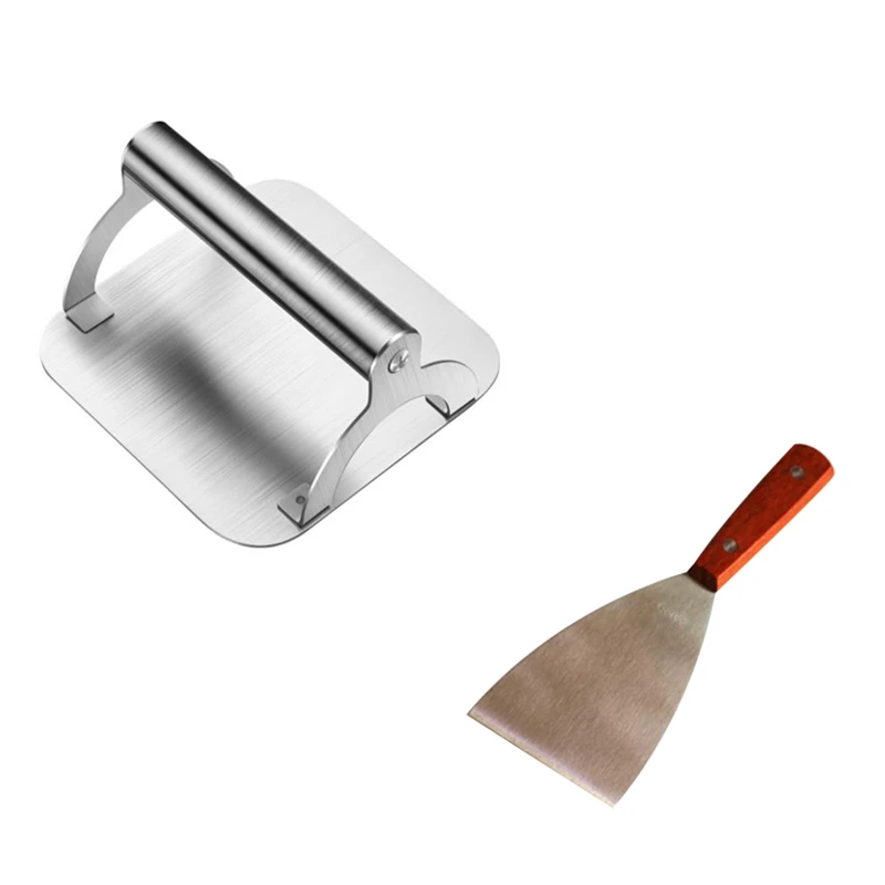

Burger Press,Stainless Steel Grill Press With Spatula For Cooking Smashed Burger,Bacon On Griddles And Flat Grills