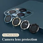 3D полное покрытие объектива камеры, защитный чехол для экрана для IPhone 12 Pro Max Mini, защитное закаленное стекло + металлическое кольцо, крышка