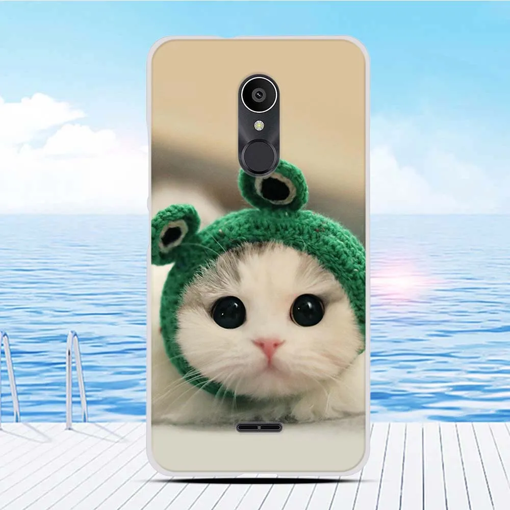 Мягкий ТПУ силиконовый чехол для alcatel 3c 2018 бампер 3D кошка печать телефона Обложка