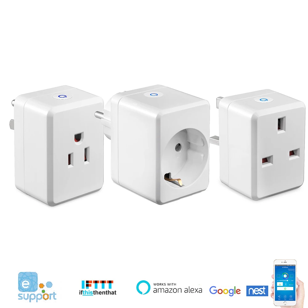 USB Smart Plug UK/EU/US Wifi умная розетка пульт дистанционного управления с usb-портом работает с Alexa Google Home Mini IFTTT не требуется концентратор