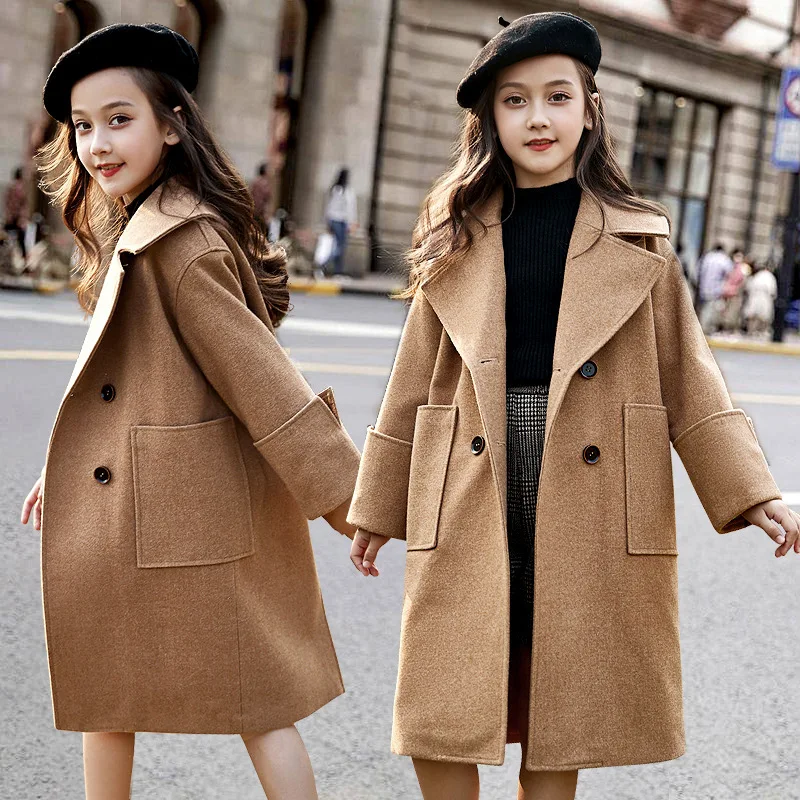

Girls Baby's Kids Coat Jacket Outwear 2022 Khaki Thicken Warm Winter Autumn Overcoat Cotton Plus Velvet Children's Clothing