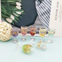 6pcs 3d goblet drink resin charms beverages pendants floating diy earrings keychain jewelry decor accessory craft fx204