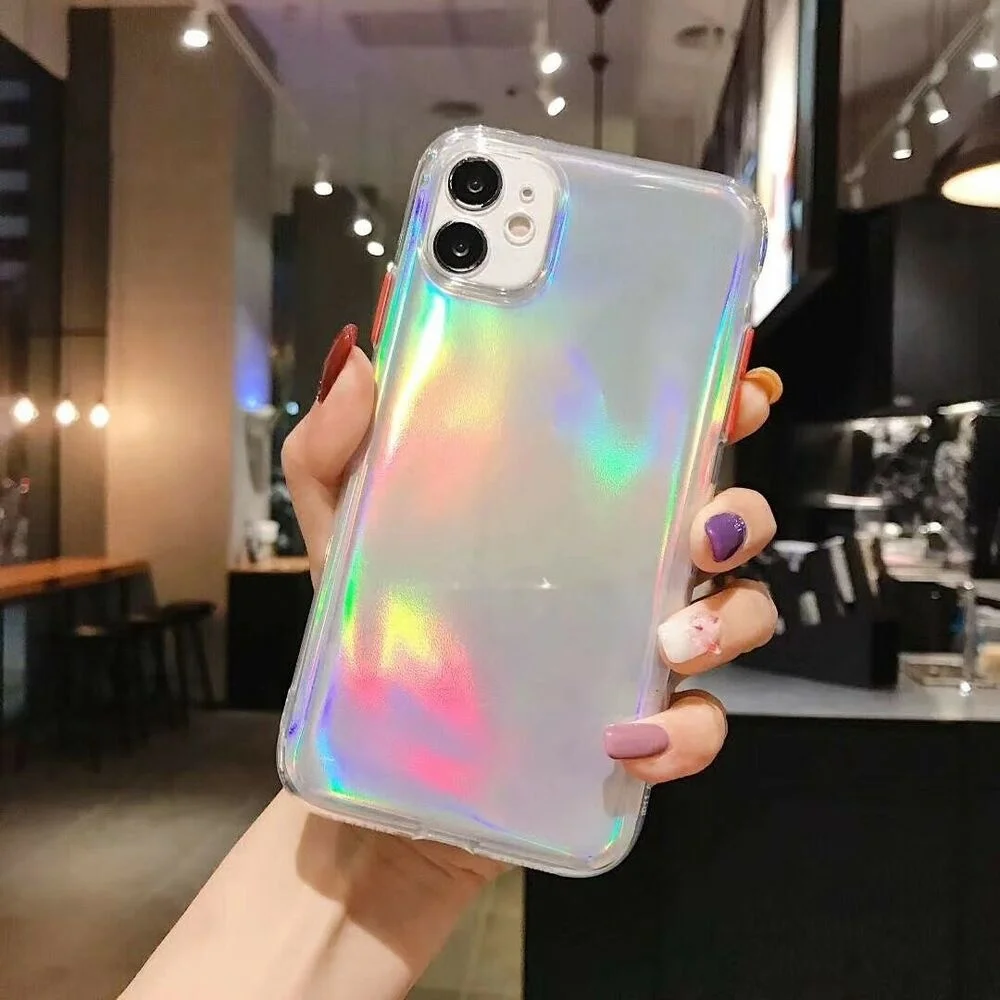 

Laser Coque Etui For iPhone 12/12 Mini 12 Pro Max TPU Souple Housse Bumper