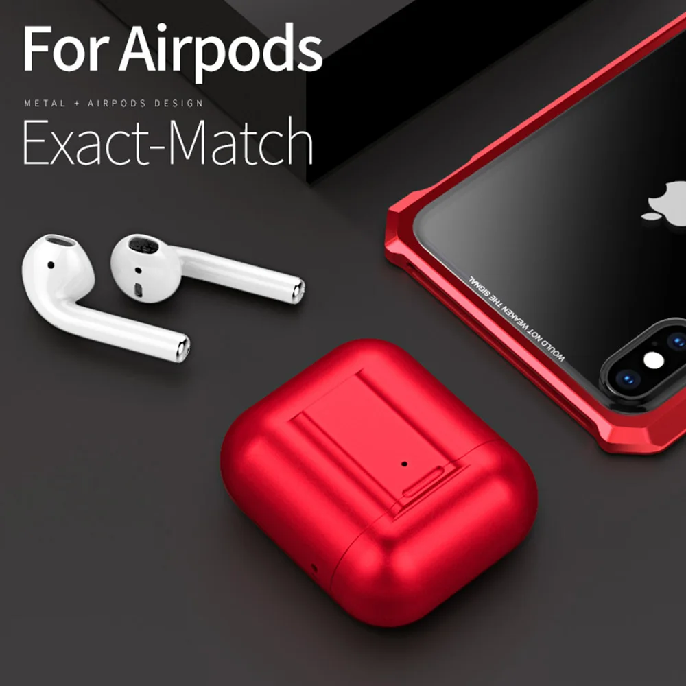 Роскошный противоударный чехол для Apple AirPods 1 Air Pods 2 алюминиевые наушники из