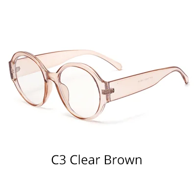 C3 Clear Brown Ralferty женские очки, очки в круглой оправе, синий светильник, блокирующие очки для компьютера, новые трендовые оправы для очков, близорукость W192141 - Цвет оправы: C3 Clear Brown